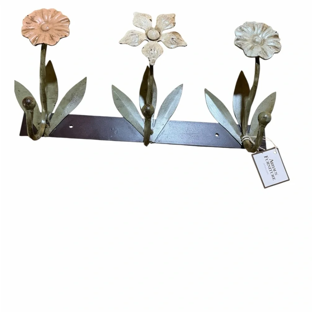 Floral Wall Hook Decor - Orange, Cream, Green